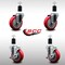 Service Caster 4'' SS Red Poly Wheel Swivel 1-1/2'' Expanding Stem Caster Set 2 Brakes, 4PK SCC-SSEX20S414-PPUB-RED-2-TLB-2-112 - alternate 3